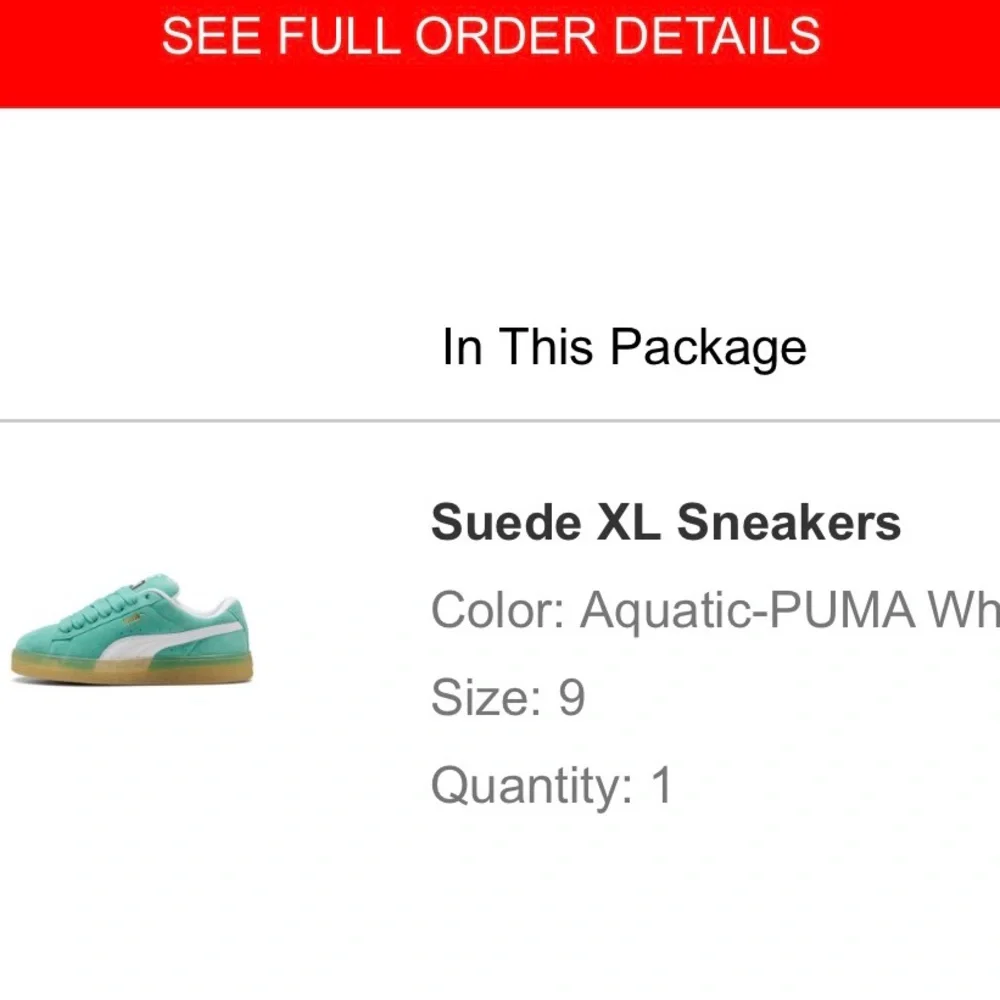 Puma Suede XL in Aquatic, size 9M/10W - Picture 6 of 8